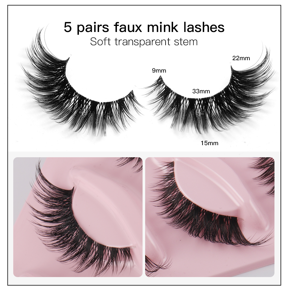 5 Pairs Cat Eye Lashes Faux Mi - огляд і ціна Eyelash Extension Human Hair