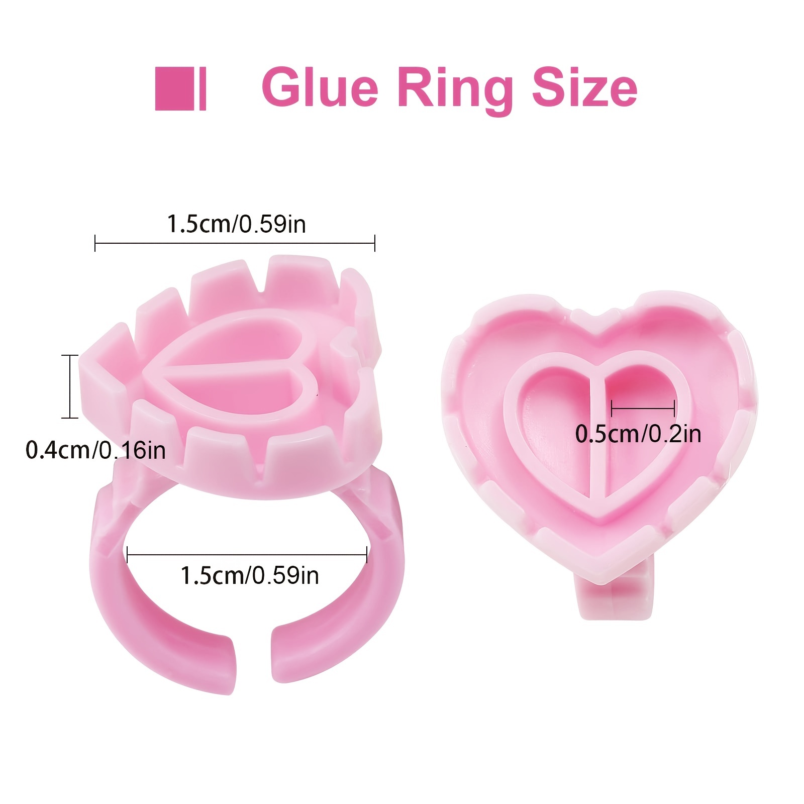 100PCSHeart Eyelash Glue Rings - огляд і ціна Eyelash Extension Double Lash
