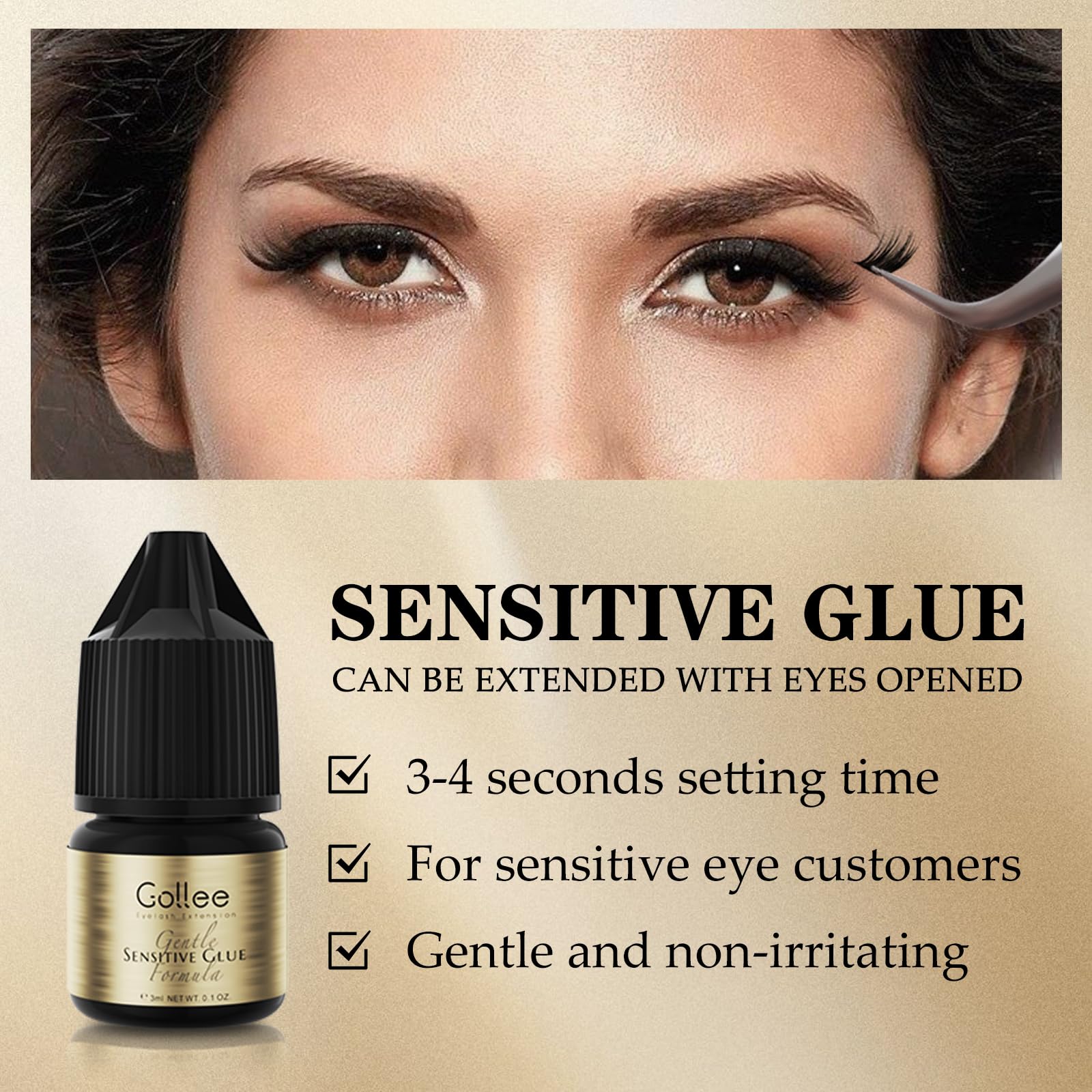 Gollee Eyelash Adhesive Cluste - огляд і ціна Eyelash Extension Eye Irritation
