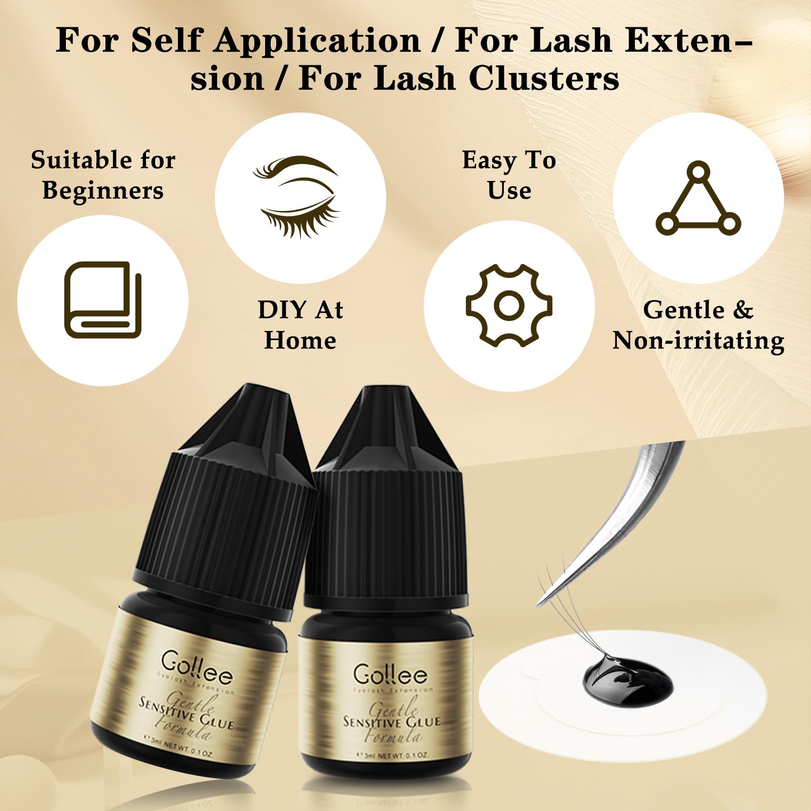Gollee Eyelash Adhesive Cluste - огляд і ціна Eyelash Extension Eye Irritation
